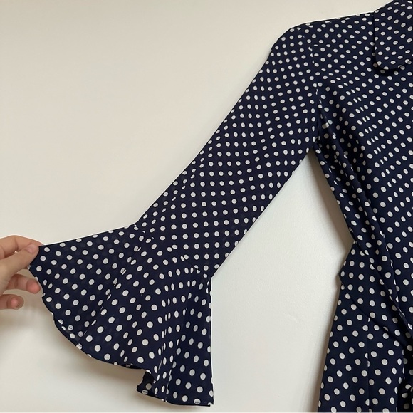 Michael Kors Collection Silk Polka Dot Blouse 2 - Picture 4 of 10